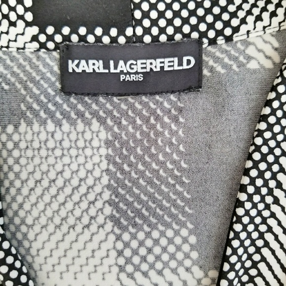 Karl Lagerfeld sleeveless blouse black white - Picture 5 of 6